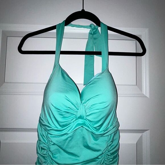 Azura Ruched Halter One Piece Swimsuit - Picture 3 of 7